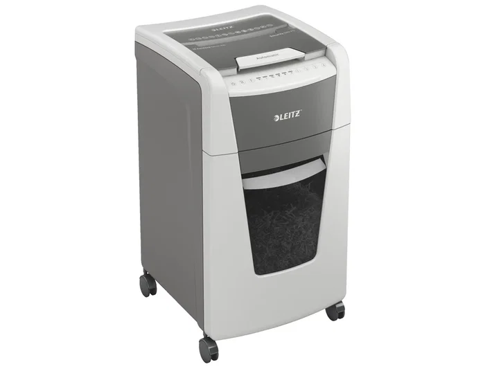 Leitz IQ Auto+ Office 300 P5 Destructora de Papel Automática para Oficina, 300 Hojas, Nivel de Seguridad P5, Blanca Leitz IQ Auto+ Office 300 P5 Destructora de Papel Automática para Oficina, 300 Hojas, Nivel de Seguridad P5, Blanca