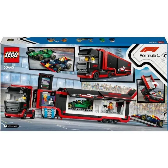 LEGO 60445 City Camión F1 con Coches RB20 y AMR24 F1 - Juego para niños de 8 años