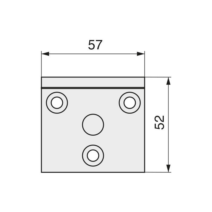 HERRAJES ALK Placa Colgador Mueble 54X50 Zincado Set de 500
