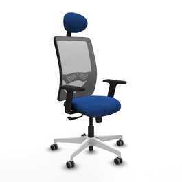 PIQUERAS Y CRESPO Silla de oficina Zulema con mecanismo Sincro, Azul y Gris