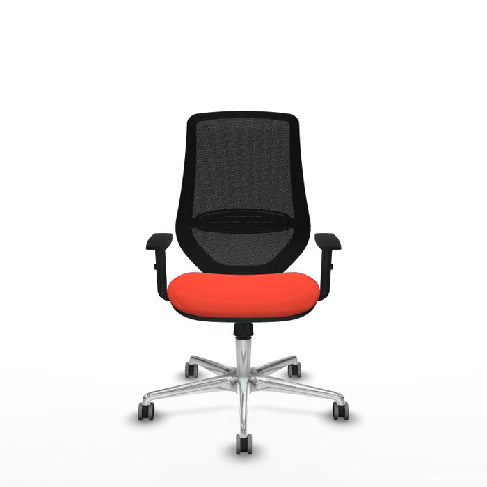 PIQUERAS Y CRESPO Silla de oficina Mardos con mecanismo Sincro, Naranja oscuro y Negro
