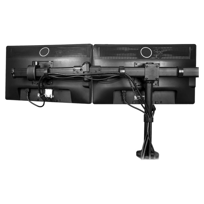 StarTech.com Brazo para 3 Monitores de Escritorio - Soporte VESA Ergonómico, Ajuste de Altura, para 3 Monitores hasta 24" (61 cm), Capacidad 24 kg, Montaje por Abrazadera, Negro