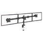 StarTech.com Brazo para 3 Monitores de Escritorio - Soporte VESA Ergonómico, Ajuste de Altura, para 3 Monitores hasta 24" (61 cm), Capacidad 24 kg, Montaje por Abrazadera, Negro
