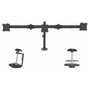 StarTech.com Brazo para 3 Monitores de Escritorio - Soporte VESA Ergonómico, Ajuste de Altura, para 3 Monitores hasta 24" (61 cm), Capacidad 24 kg, Montaje por Abrazadera, Negro