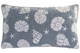 DKD Home Decor Cojín de Lino Azul 60x10x35 cm
