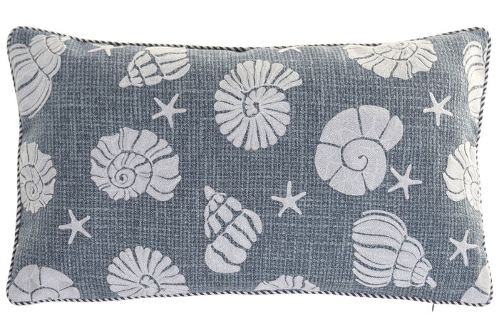 DKD Home Decor Cojín de Lino Azul 60x10x35 cm DKD Home Decor Cojín de Lino Azul 60x10x35 cm