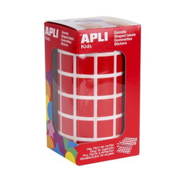 APLI Gomets Cuadrados 15 mm Rojo - Rollo de 2.832 Unidades