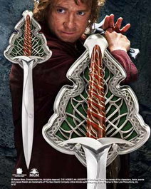 The Noble Collection Espada Dardo Réplica Acero El Hobbit Tamaño Real 55 cm Incluye Expositor Pared Metálico Edición Especial