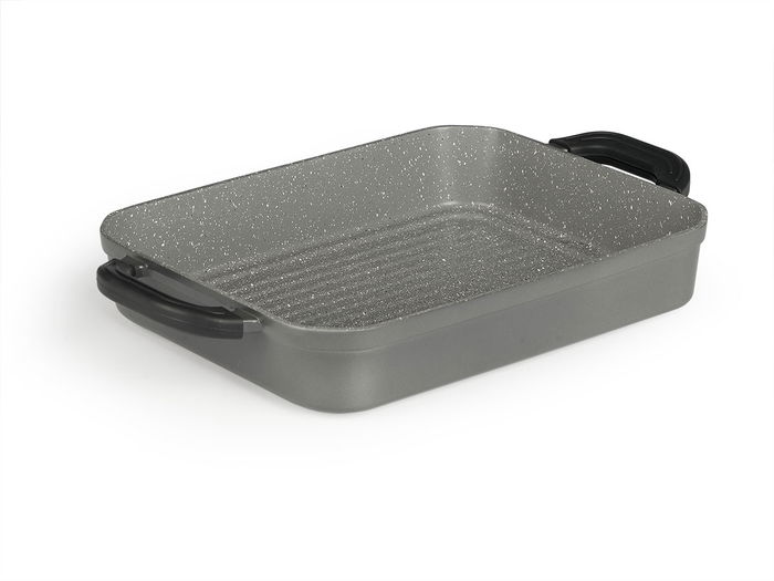 Kinvara Asador Gris Hondo 32x25 cm Aluminio Antiadherente Apto Inducción (Set de 6)