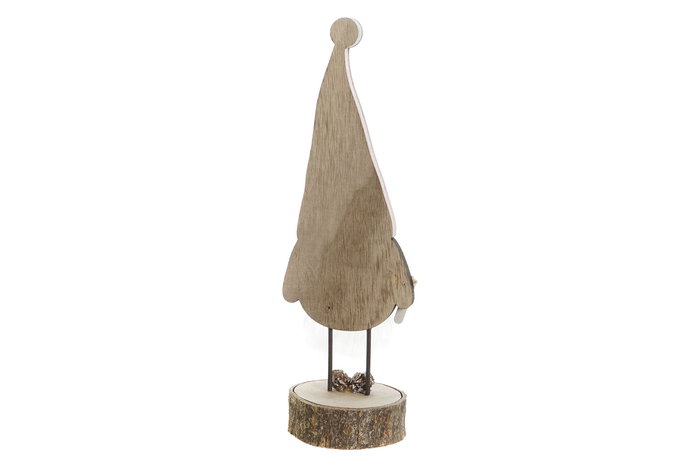 DKD Home Decor Figura Navidad Gnomo Rosa Palo Natural Madera 8x23.5x10 cm (2 Unidades)