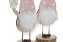 DKD Home Decor Figura Navidad Gnomo Rosa Palo Natural Madera 8x23.5x10 cm (2 Unidades)