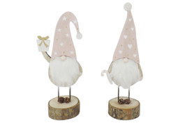 DKD Home Decor Figura de Madera Gnomo Surtido de 2 Unidades