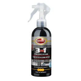 Autosol SOL11001281 Limpiador 3 en 1 para Acero Inoxidable, Spray 250 mL, Efecto Antihuellas, Brillo y Protección