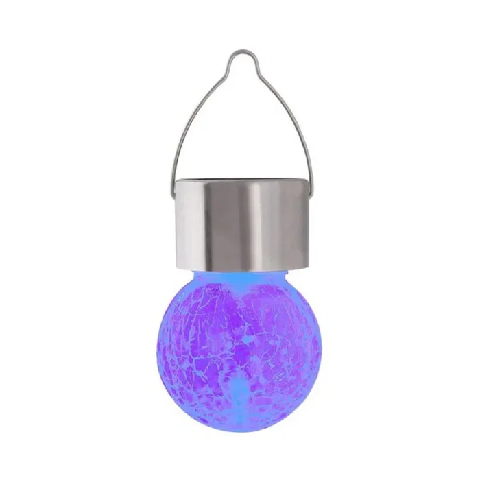 RABALUX Lámpara Solar de Exterior Yola Decorativa Colgante, LED RGB 1 Lumen 0.06W, IP44, Metal y Vidrio Cromo Satinado [RAB-7850]