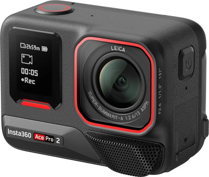 Insta360 Ace Pro 2 Cámara Deportiva 8K Negra con Pack de 2 Baterías, Ángulo de Visión 180º