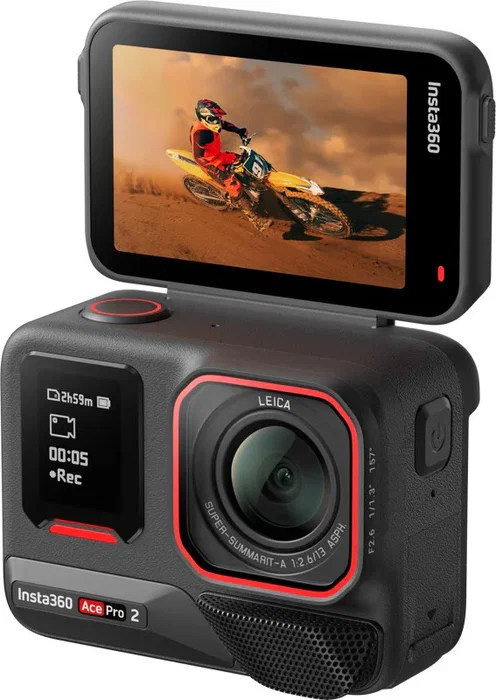 Insta360 Ace Pro 2 Cámara Deportiva 8K Negra con Pack de 2 Baterías, Ángulo de Visión 180º