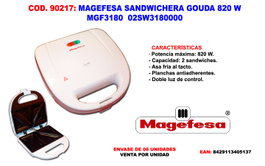 Magefesa Sandwichera Gouda MGF3180 820W