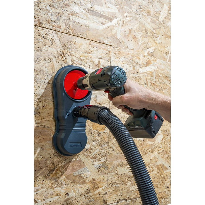 Wolfcraft Sistema de aspiración HSD 68/100 para trabajos sin polvo con sierras de corona y brocas