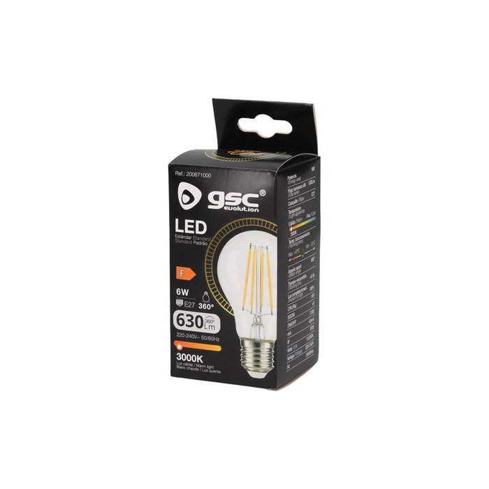 GSC Evolution Bombilla LED estándar Serie Oro 6W E27 3000K GSC Evolution Bombilla LED estándar Serie Oro 6W E27 3000K