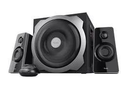 Trust Tytan Altavoces 2.1 de 120 W Pico (60 W RMS) con Subwoofer de Madera, Negro
