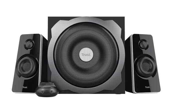 Trust Tytan Altavoces 2.1 de 120 W Pico (60 W RMS) con Subwoofer de Madera, Negro