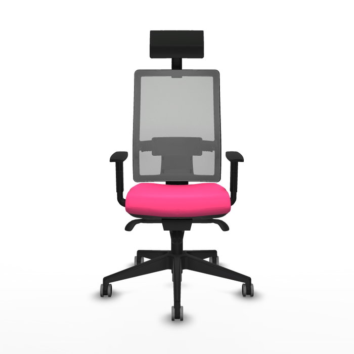 PIQUERAS Y CRESPO Silla de oficina Horna Rosa y Gris con Mecanismo Sincro PIQUERAS Y CRESPO Silla de oficina Horna Rosa y Gris con Mecanismo Sincro