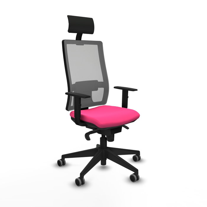 PIQUERAS Y CRESPO Silla de oficina Horna Rosa y Gris con Mecanismo Sincro PIQUERAS Y CRESPO Silla de oficina Horna Rosa y Gris con Mecanismo Sincro