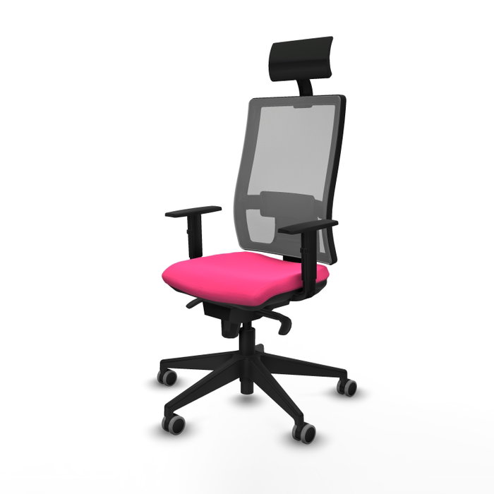 PIQUERAS Y CRESPO Silla de oficina Horna Rosa y Gris con Mecanismo Sincro PIQUERAS Y CRESPO Silla de oficina Horna Rosa y Gris con Mecanismo Sincro