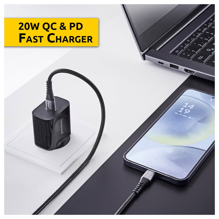 Intenso Power Adapter W20C, 20W, 12V, Negro, Fuente de Alimentación Interior 120-140V
