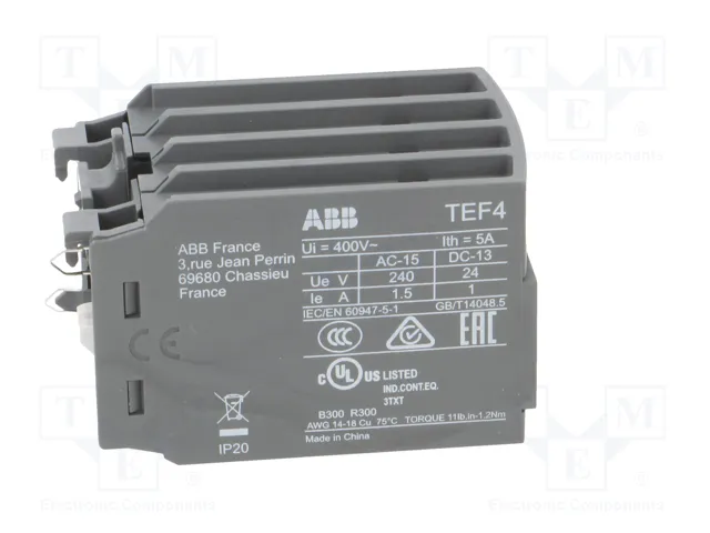 ABB TEF4-ON Relé de tiempo para raíl DIN 240VAC ABB TEF4-ON Relé de tiempo para raíl DIN 240VAC