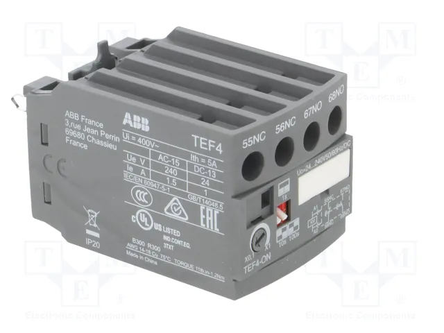 ABB TEF4-ON Relé de tiempo para raíl DIN 240VAC ABB TEF4-ON Relé de tiempo para raíl DIN 240VAC