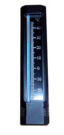 PLUVIA Termómetro de PVC Negro 140x30 mm