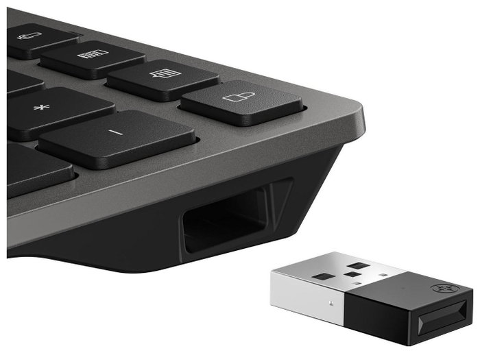 HP Teclado 720 Recargable Dual-Mode Inalámbrico Bluetooth USB Negro para Oficina