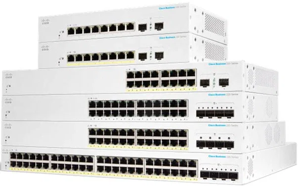 Cisco CBS220-48P-4X-EU Conmutador Gestionado L2 Gigabit Ethernet, 48 Puertos PoE, 4 Ranuras SFP+, Blanco, Montaje en Rack Cisco CBS220-48P-4X-EU Conmutador Gestionado L2 Gigabit Ethernet, 48 Puertos PoE, 4 Ranuras SFP+, Blanco, Montaje en Rack