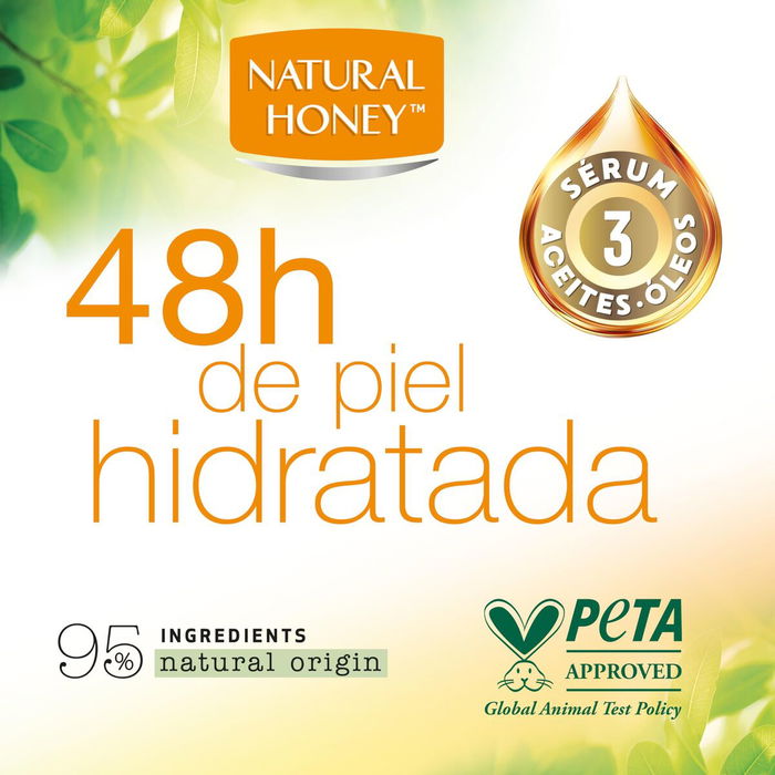 Natural Honey COCO loción corporal hidratante con aceite de coco, 48h de hidratación, dermatológicamente testada, 330 ml