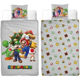 Mario Bros Juego de Cama Reversible Super Mario Microfibra 140 x 200 cm