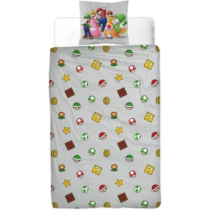 Mario Bros Juego de Cama Reversible Super Mario Microfibra 140 x 200 cm