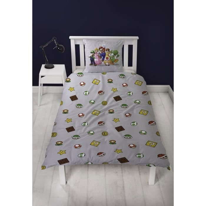 Mario Bros Juego de Cama Reversible Super Mario Microfibra 140 x 200 cm