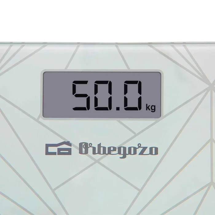 Orbegozo PB-2218 Báscula de Baño Electrónica con Pantalla LCD - 180 kg de Capacidad, Superficie de Cristal Templado, Encendido por Tacto, Color Blanco