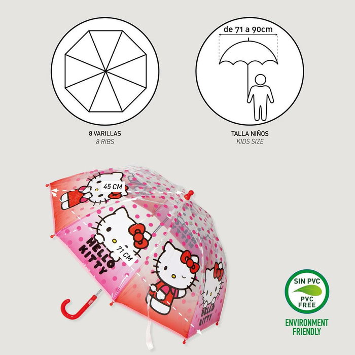 Cerdá Paraguas Manual de Burbuja Hello Kitty Rosa 45 Cm