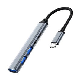 EWENT EW1149 Hub USB-C 5 en 1 con Power Delivery 100W, Gris y Plata