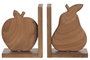 DKD Home Decor Sujetalibros Set de 2 MDF Fruta Marrón