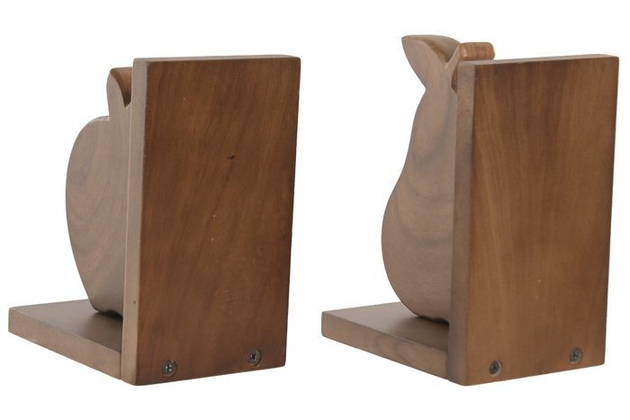 DKD Home Decor Sujetalibros Set de 2 MDF Fruta Marrón DKD Home Decor Sujetalibros Set de 2 MDF Fruta Marrón