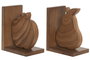 DKD Home Decor Sujetalibros Set de 2 MDF Fruta Marrón