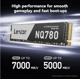 Lexar NQ780 1TB M.2 PCIe 4.0 NVMe SSD - Velocidad Lectura 6000 MB/s, Escritura 2500 MB/s, Interfaz PCI Express 4.0, Factor Forma 2280