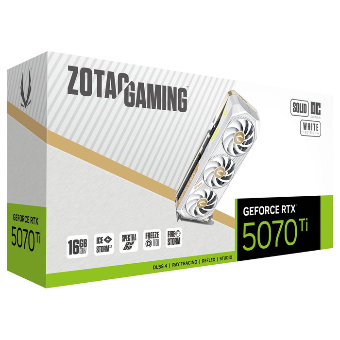 Zotac RTX 5070 Ti 16GB GDDR7 SOLID CORE OC 3 Fan White Tarjeta Gráfica Zotac RTX 5070 Ti 16GB GDDR7 SOLID CORE OC 3 Fan White Tarjeta Gráfica