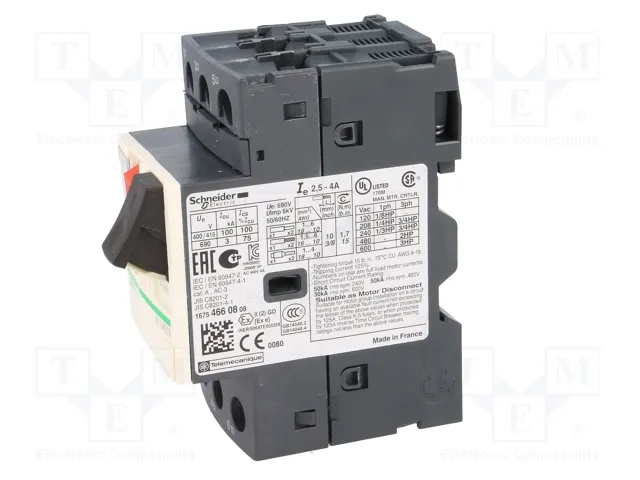 SCHNEIDER ELECTRIC Interruptor motorizado GV2ME08 1,1/1,5kW 230÷690VAC