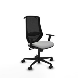 PIQUERAS Y CRESPO Silla de oficina Mardos con mecanismo Sincro, Gris claro y Negro