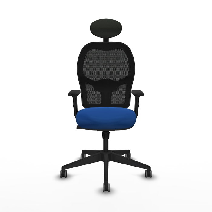 PIQUERAS Y CRESPO Alocén Silla de Oficina Sincro con Malla Negra y Asiento Azul PIQUERAS Y CRESPO Alocén Silla de Oficina Sincro con Malla Negra y Asiento Azul
