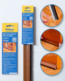 BRIPLAS Bajo puerta adhesivo PVC con cepillo 93 cm Sapelly 514S